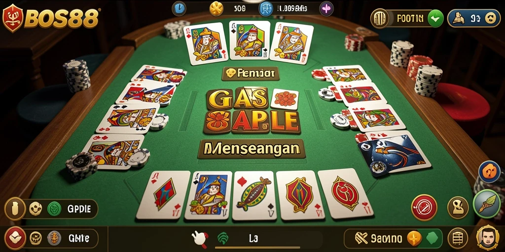Tampilan gameplay Gaple yang mengasyikkan di BOS88.