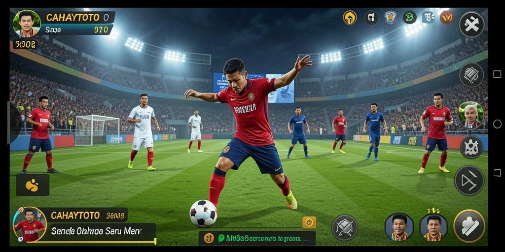 Screenshot gameplay CAHAYATOTO yang menampilkan aksi olahraga seru.