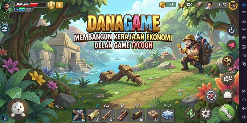 Tampilan gameplay menarik di DANAGAME yang menunjukkan pengelolaan bisnis.