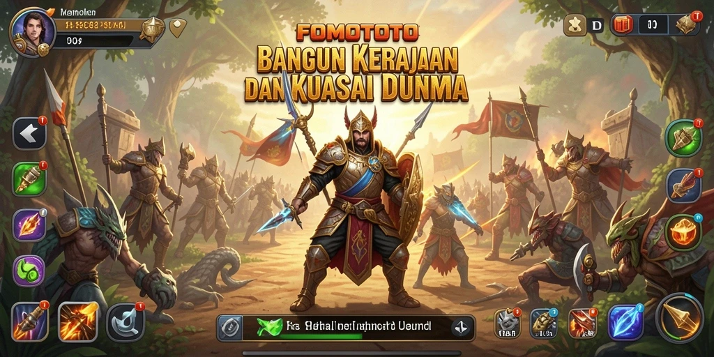 Gameplay strategis FOMOTOTO dengan kerajaan megah yang dibangun