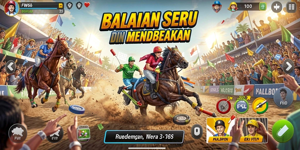 Tampilan gameplay yang mendebarkan dalam balapan FW66.