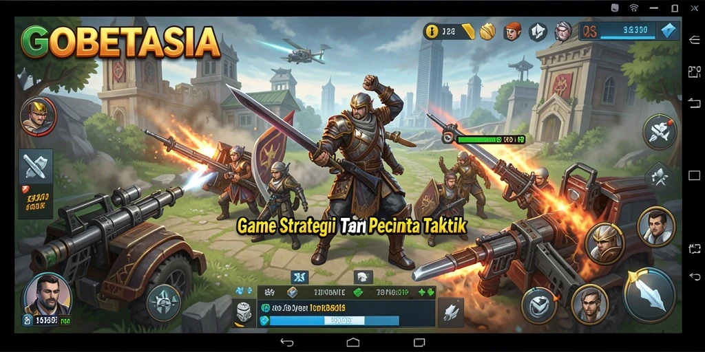 Tangkapan layar menunjukkan pertempuran antartim dalam GOBETASIA.