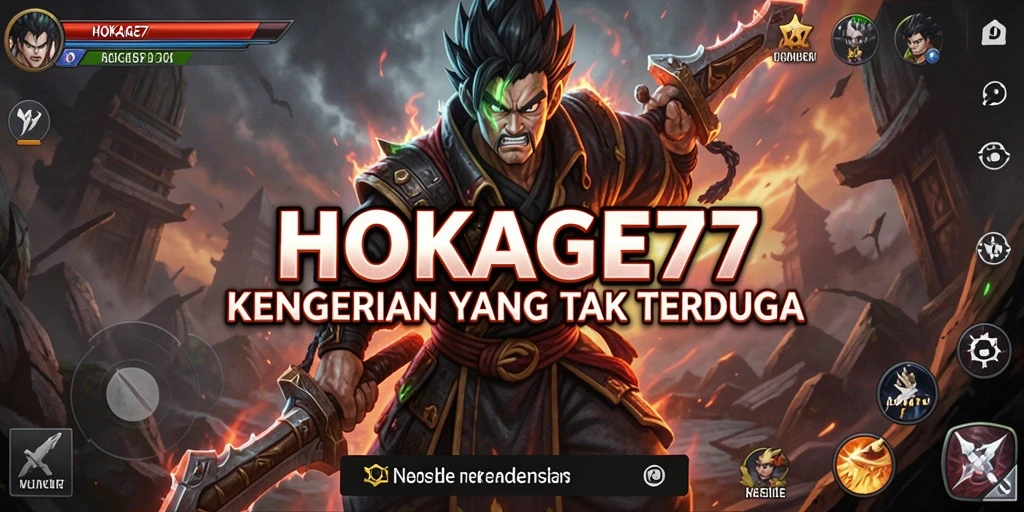 Screenshot menampilkan gameplay mendebarkan dari HOKAGE77 dengan suasana gelap.