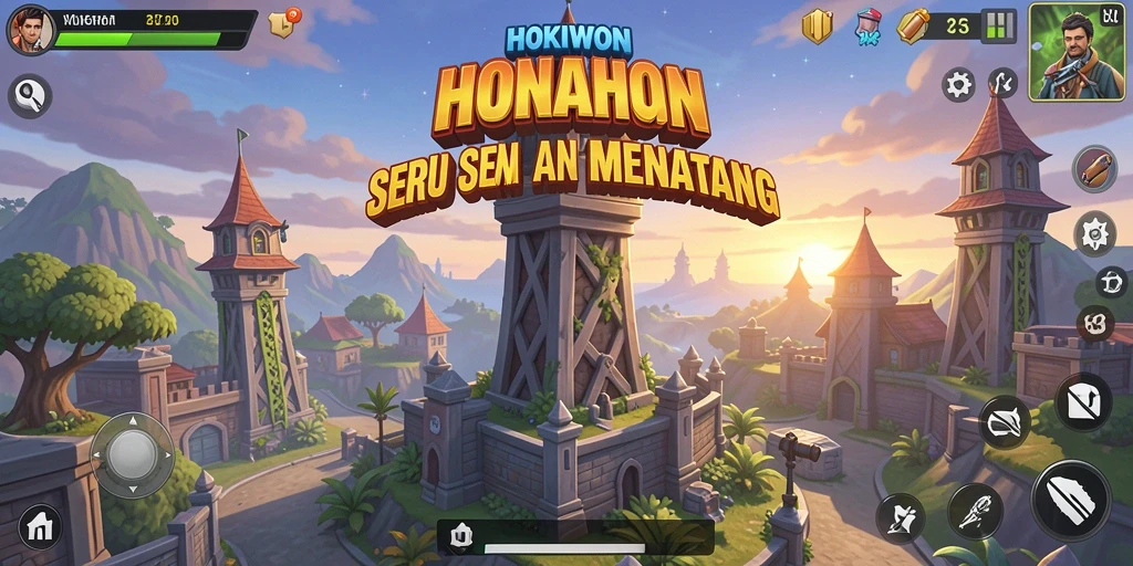 Tampilan gameplay HOKIWON yang menegangkan dalam Tower Defense.