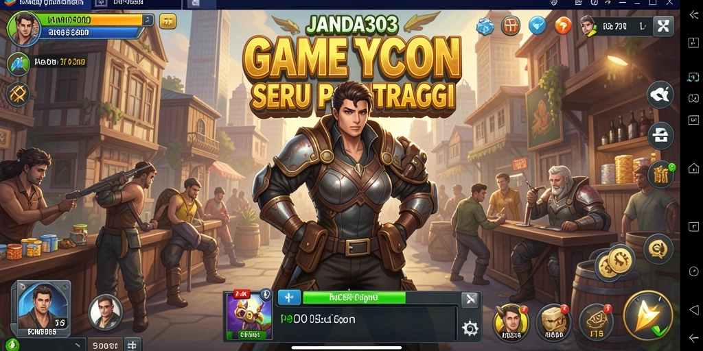 Screenshot gameplay JANDA303 menunjukkan manajemen bisnis yang kompleks.