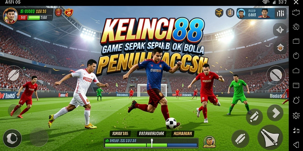 Tangkapan layar utama KELINCI88 menampilkan aksi gameplay sepak bola yang mendebarkan.