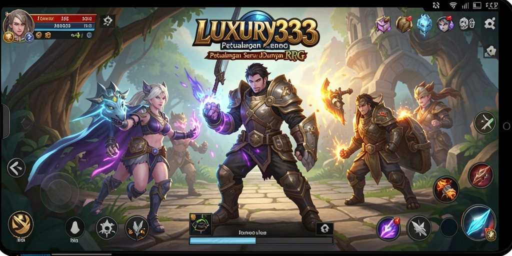 Screenshot utama LUXURY333 menampilkan aksi seru dalam petualangan RPG.