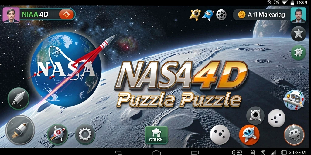 Screenshot gameplay NASA4D yang menunjukkan puzzle luar angkasa yang menarik.