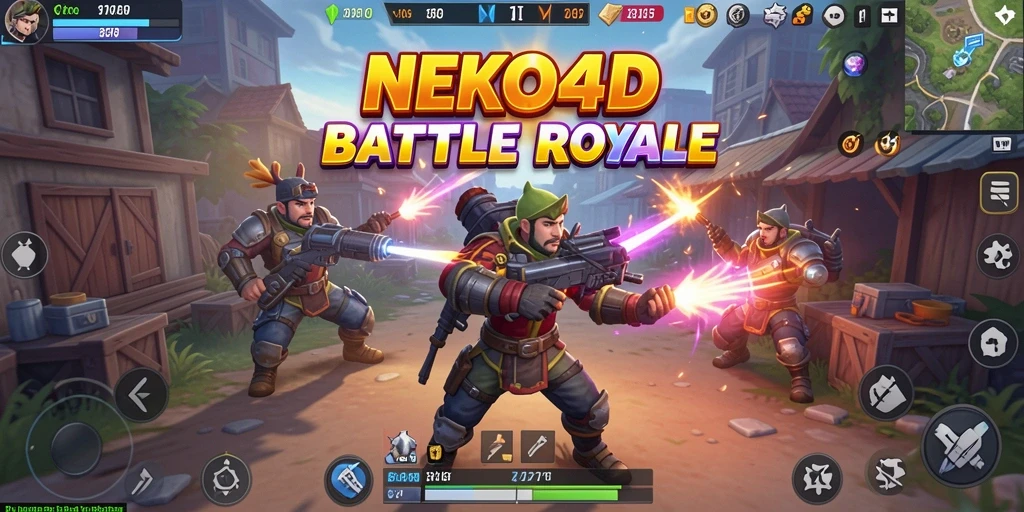 Gameplay seru dari NEKO4D dalam pertarungan Battle Royale.