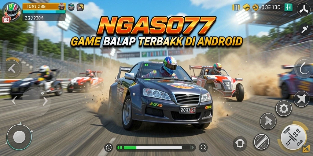 Gameplay balap seru dan menegangkan di NGASO77.