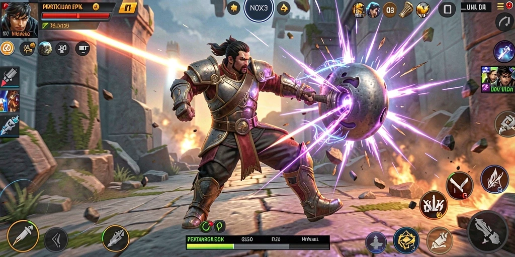 Tampilan aksi mendebarkan dari gameplay Fighting di NOX123.