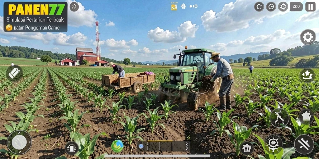 Gameplay seru bertani dalam PANEN77 dengan pengalaman simulasi nyata.