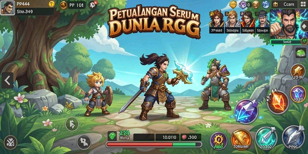 Tampilan gameplay PP444 yang memukau dan penuh aksi RPG.