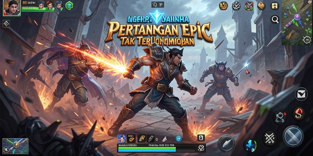 Screenshot gameplay QQRP menunjukkan aksi pertarungan yang intens.