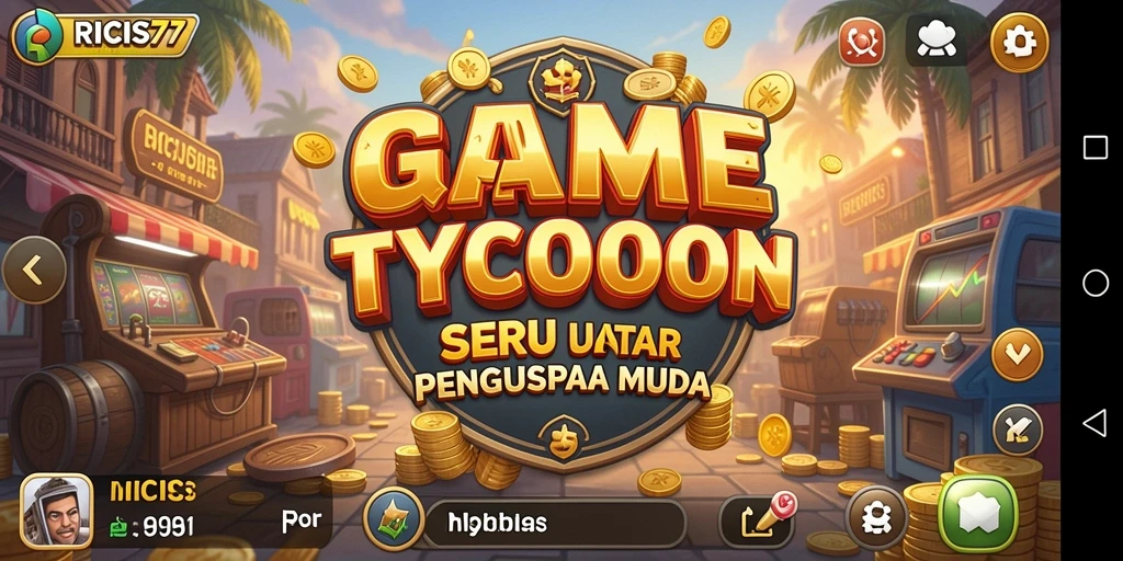 Tangkapan layar gameplay menunjukkan strategi bisnis yang menarik.