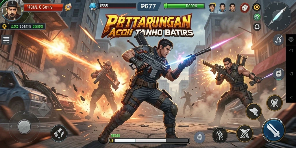 Gameplay seru dalam RP6677 dengan pertarungan yang intens.