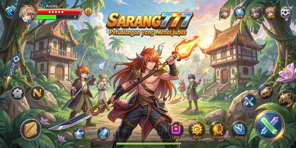 Screenshot utama menampilkan karakter Anime dalam aksi yang seru.