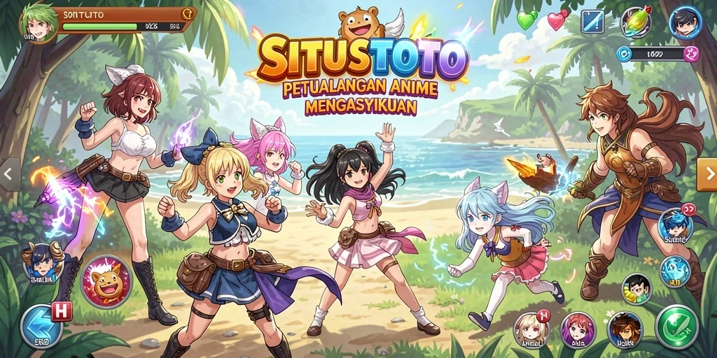 Tangkapan layar dari permainan SITUSTOTO menampilkan aksi seru dunia anime.
