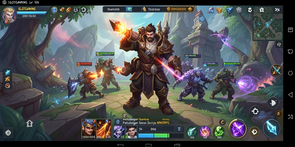 Screenshot menunjukkan aksi seru dalam pertempuran MMORPG yang epik.