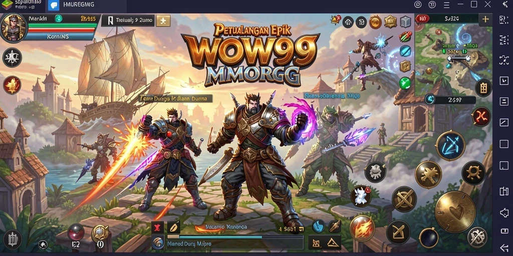 Tampilan gameplay WOW99 yang menakjubkan dan penuh aksi di dunia MMORPG.