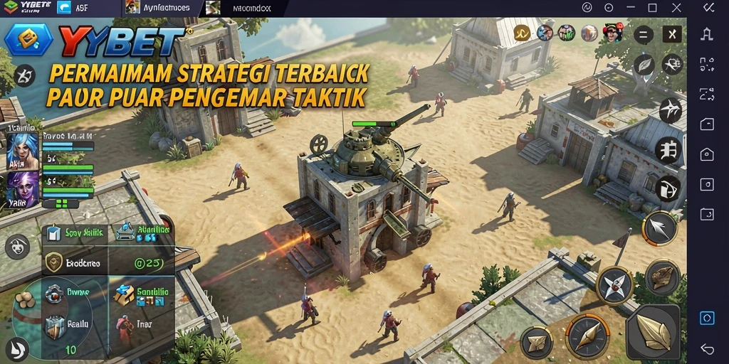 Tangkapan layar utama YYBET menampilkan aksi strategi yang intens.